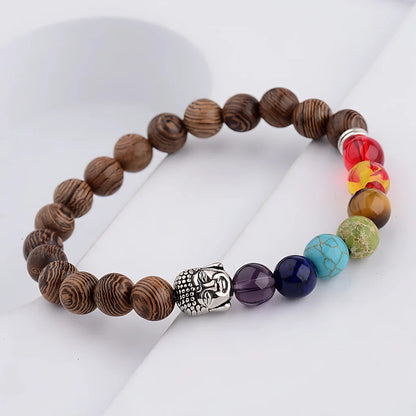 COLORFUL CHAKRA WOODEN BEAD WRAP BRACELET FOR SPIRITUALITY - Style 1 - Bracelet