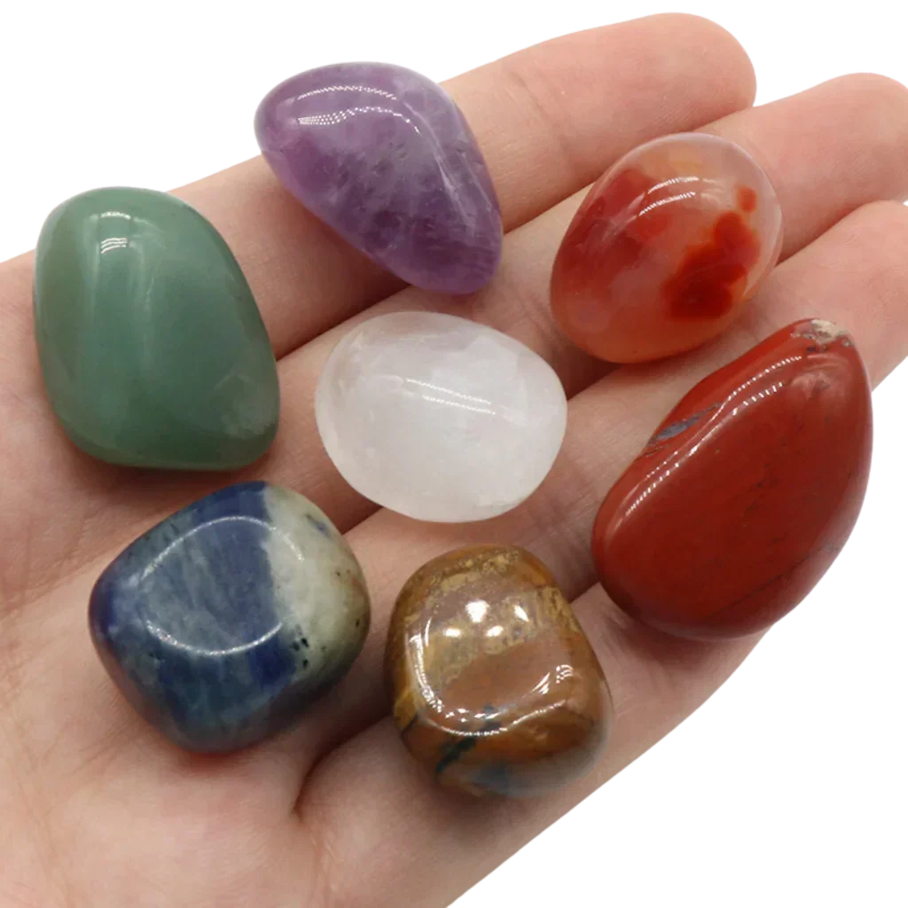 COLORFUL NATURAL CRYSTAL STONES SET FOR CHAKRA HEALING - Healing Stones