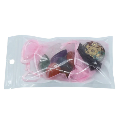 COLORFUL NATURAL CRYSTAL STONES SET FOR CHAKRA HEALING - Bagged - Healing Stones