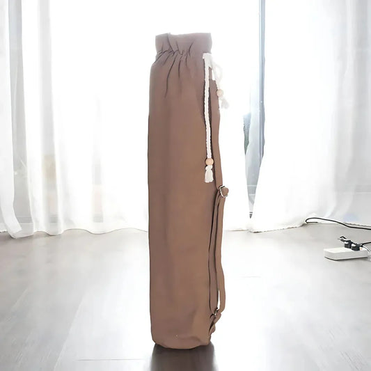 Cotton Carry Yoga Bags With Color Options - Coffee