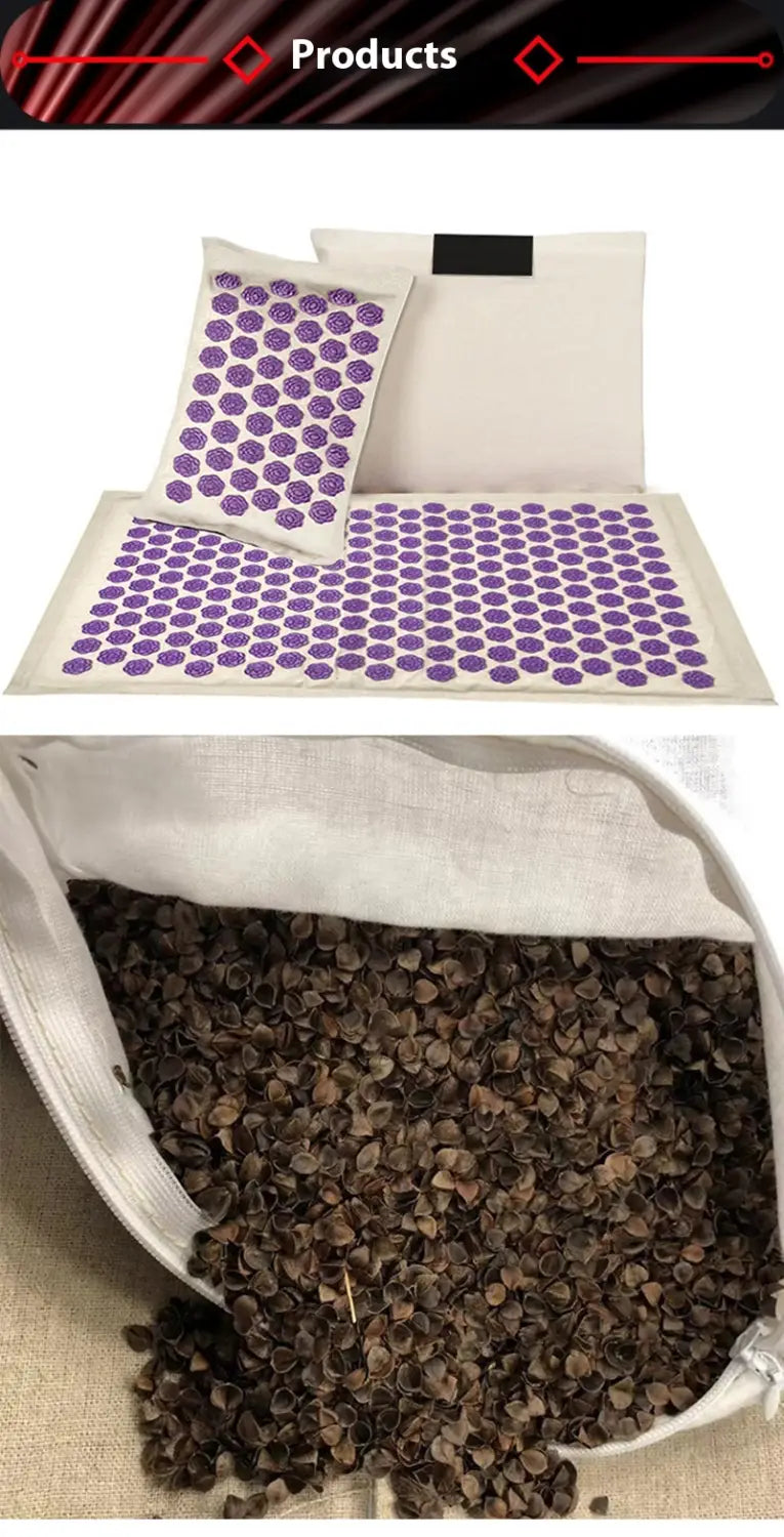 PREMIUM ACUPRESSURE MAT WITH PILLOW FOR FULL RELAXATION