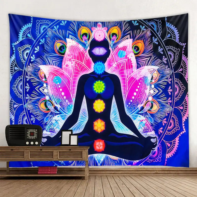 BOHO CHAKRA TAPESTRY WALL HANGING FOR MEDITATION