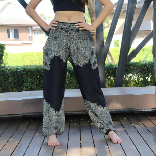 DIGITAL PRINTED HIPPIE YOGA TROUSERS - Style F / One size