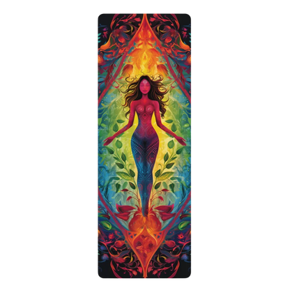 DIVINE HARMONY PRINTED YOGA MAT FOR MYSTICAL CONNECTION - 24” x 68” - rubber yoga mat