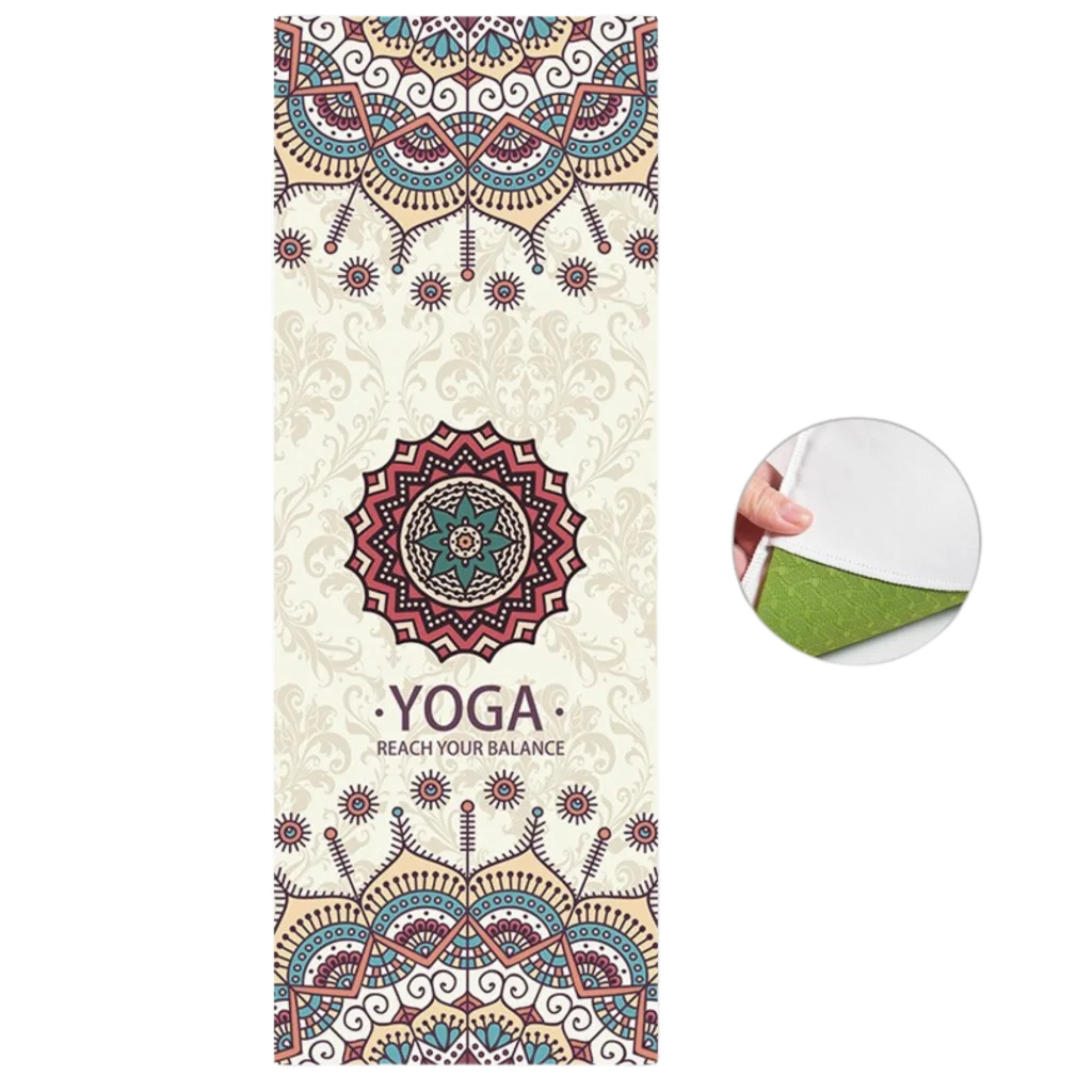 DOUBLE-FACED VELVET YOGA TOWEL - Colored lotus - Yoga Mat