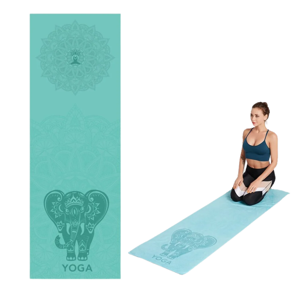 DOUBLE-FACED VELVET YOGA TOWEL - Elephant - Yoga Mat Towel