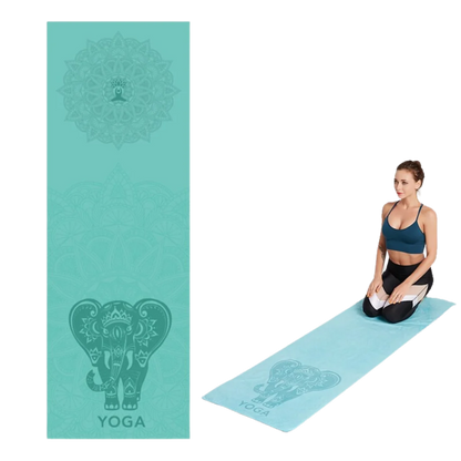 DOUBLE-FACED VELVET YOGA TOWEL - Elephant - Yoga Mat Towel