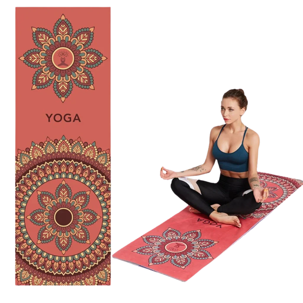 DOUBLE-FACED VELVET YOGA TOWEL FOR HOT YOGA PRACTICE - Red