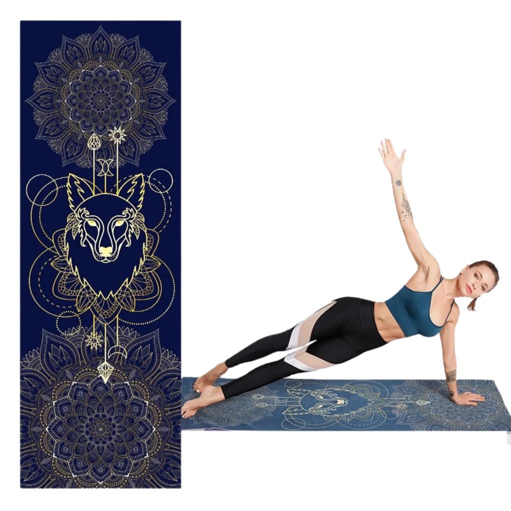 DOUBLE-FACED VELVET YOGA TOWEL - Holy Golden Wolf - Yoga