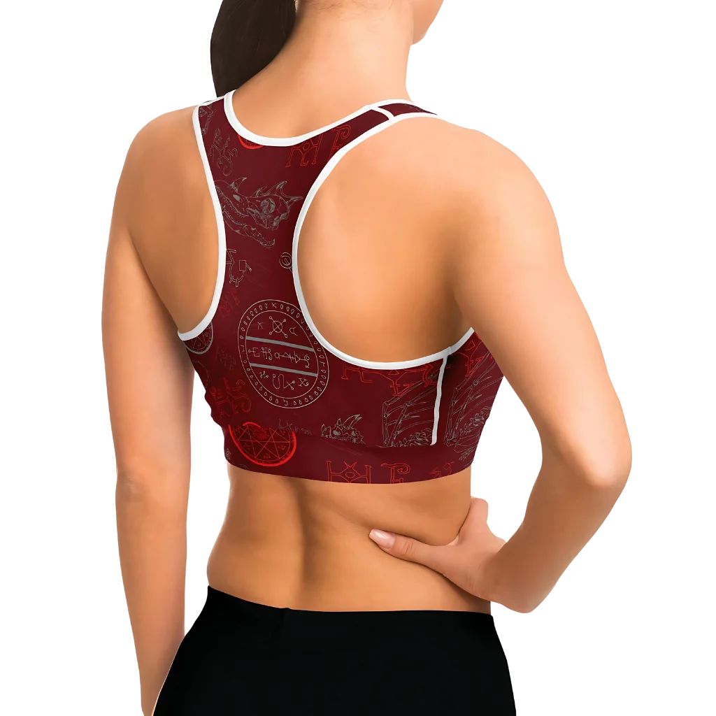 POWER UP WITH DRAGON SKELETON YOGA SPORTS BRA FOR WOMEN!