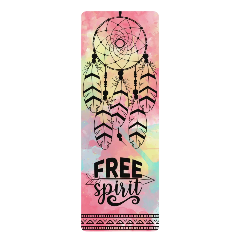 DREAM CATCHER TIE DYE PRINTED YOGA MAT - 24” x 68” - rubber yoga mat