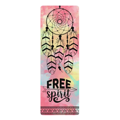 DREAM CATCHER TIE DYE PRINTED YOGA MAT - 24” x 68” - rubber yoga mat