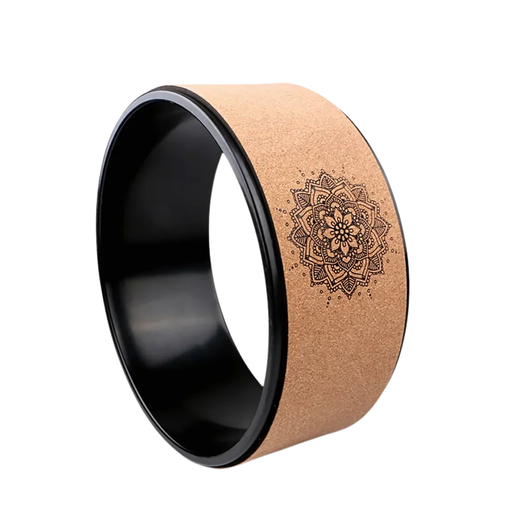 DURABLE CORK YOGA WHEEL WITH MANDALA DESIGN - Only Yoga