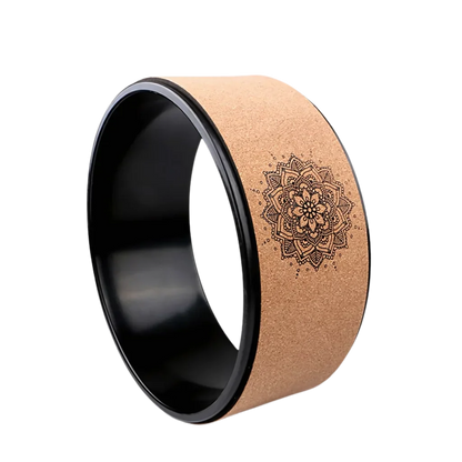 DURABLE CORK YOGA WHEEL WITH MANDALA DESIGN - Only Yoga