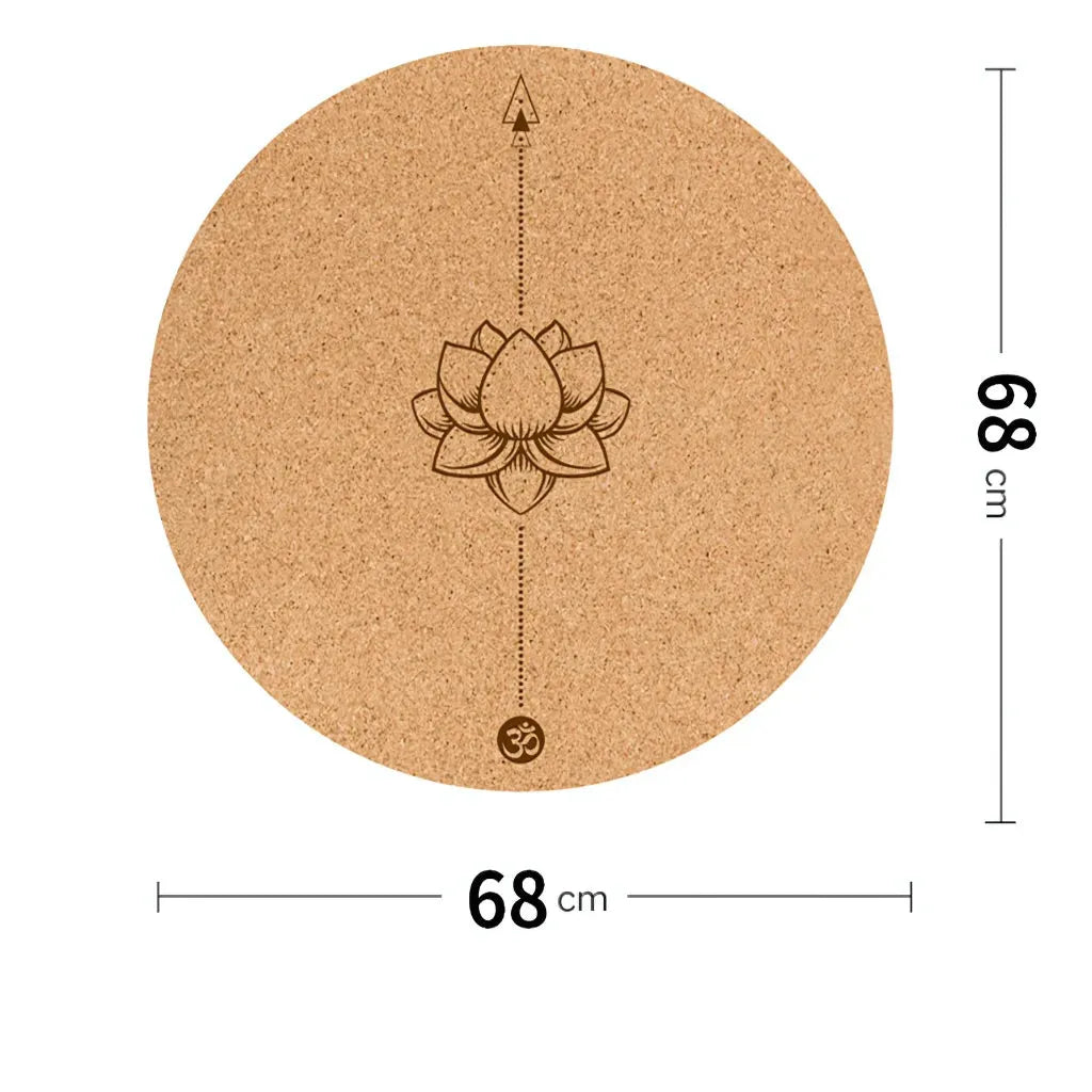 Eco-Friendly Round Exercise Mat With Cork Surface - Pay tribute / 68×68 cm