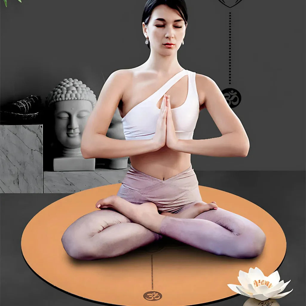 Eco-Friendly Round Exercise Mat With Cork Surface - Pay tribute / 68×68 cm