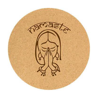 Eco-Friendly Round Exercise Mat With Cork Surface - Pay tribute / 68×68 cm