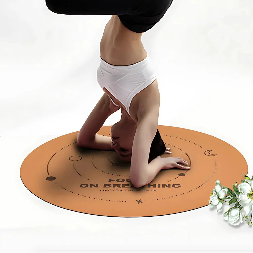 Eco-Friendly Round Exercise Mat With Cork Surface - Pay tribute / 68×68 cm