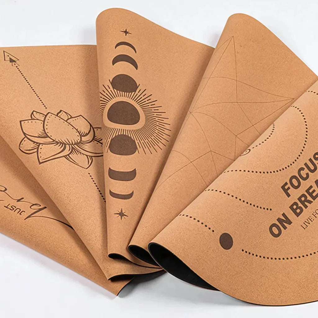 Eco-Friendly Round Exercise Mat With Cork Surface - Pay tribute / 68×68 cm