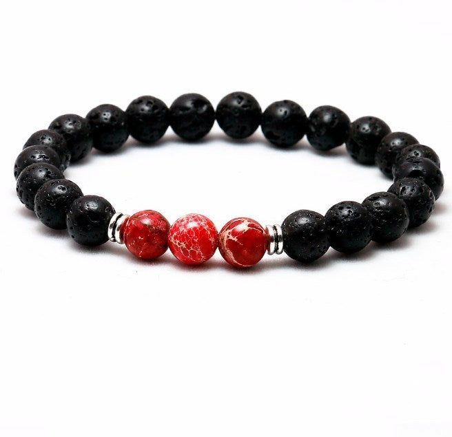 VOLCANIC STONE BEAD BRACELET FOR SPIRITUAL BALANCE