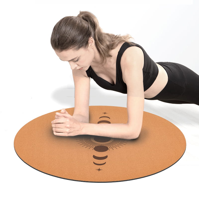 ECO-FRIENDLY CORK ROUND YOGA MAT WITH NON-SLIP GRIP