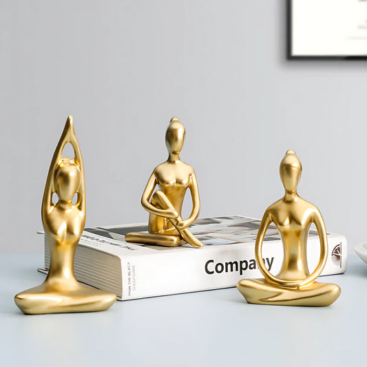 ELEGANT ABSTRACT YOGA STATUE FOR MINDFUL DECOR - yoga statue