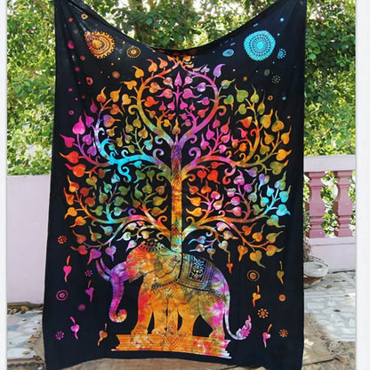 ELEPHANT MANDALA BOHO TAPESTRY WALL HANGING FOR YOGA - 02