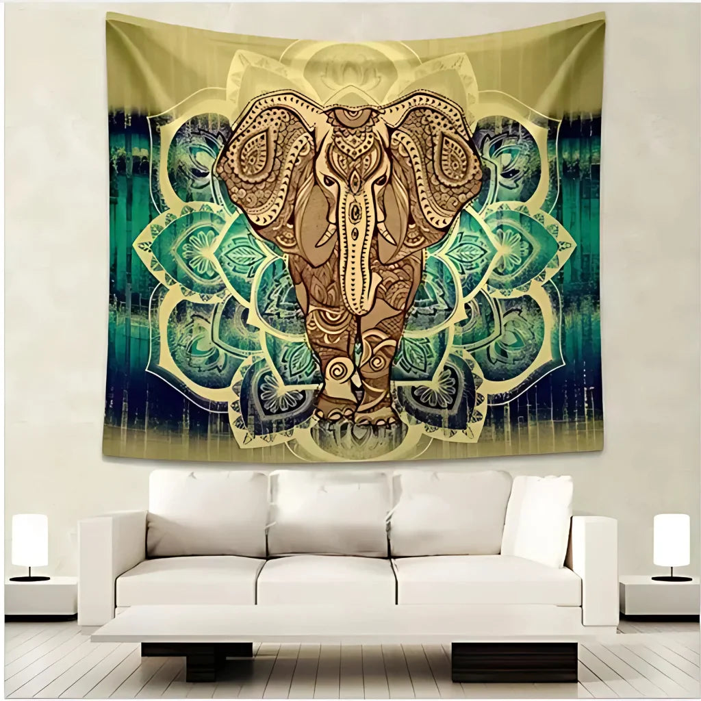 ELEPHANT MANDALA BOHO TAPESTRY WALL HANGING FOR YOGA - 07