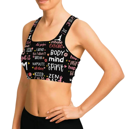 EMPOWERING MATCHING YOGA SET WITH INSPIRING YOGA QUOTES - yoga-leggings-sports-bra-set