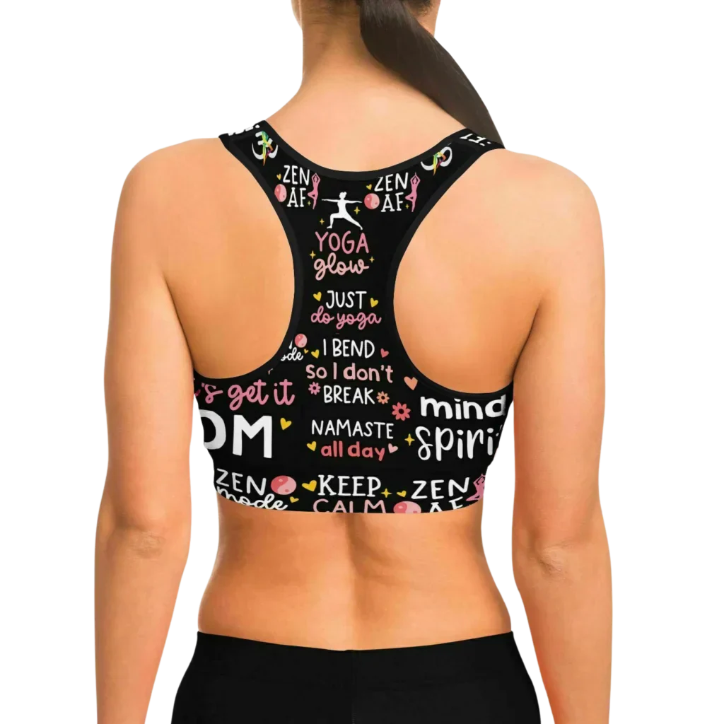 EMPOWERING MATCHING YOGA SET WITH INSPIRING YOGA QUOTES - yoga-leggings-sports-bra-set