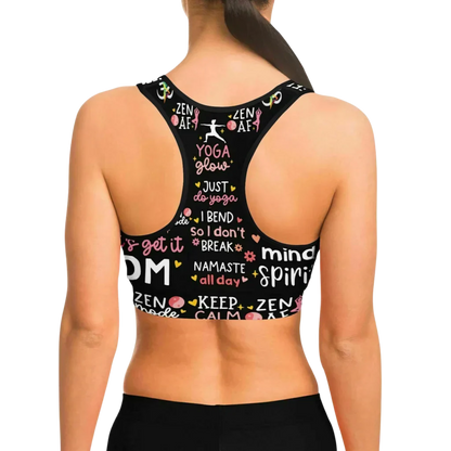 EMPOWERING MATCHING YOGA SET WITH INSPIRING YOGA QUOTES - yoga-leggings-sports-bra-set