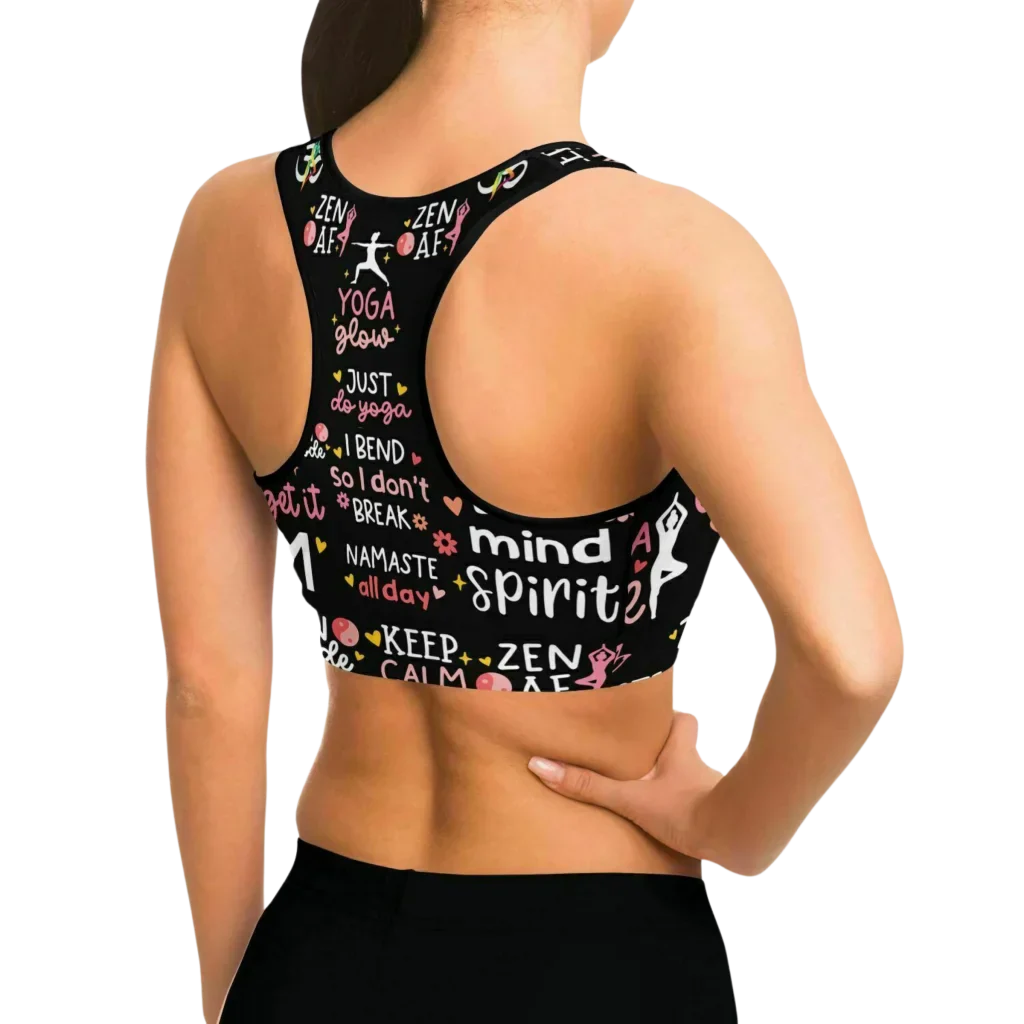 EMPOWERING MATCHING YOGA SET WITH INSPIRING YOGA QUOTES - yoga-leggings-sports-bra-set