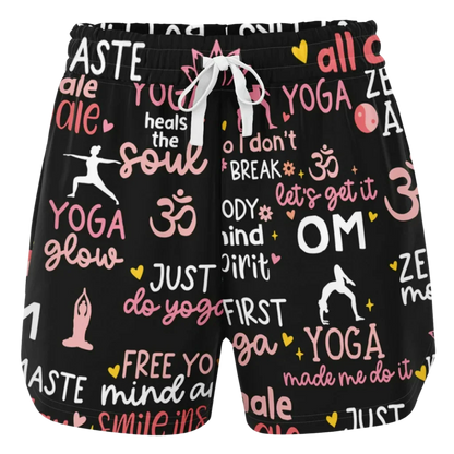 EMPOWERING YOGA QUOTES LOOSE SHORTS FOR SPIRITUAL PRACTICE