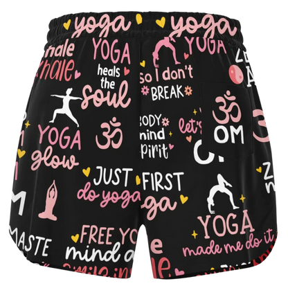 EMPOWERING YOGA QUOTES LOOSE SHORTS FOR SPIRITUAL PRACTICE