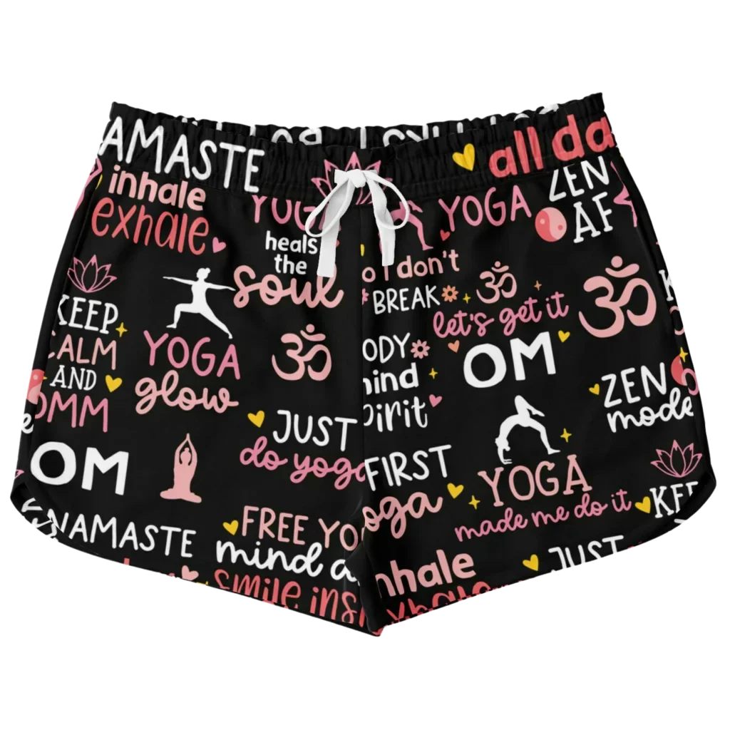 EMPOWERING YOGA QUOTES LOOSE SHORTS FOR SPIRITUAL PRACTICE