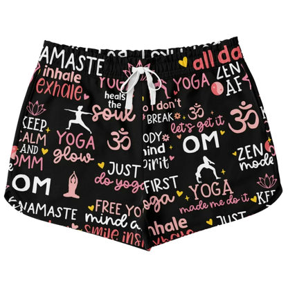 EMPOWERING YOGA QUOTES LOOSE SHORTS FOR SPIRITUAL PRACTICE