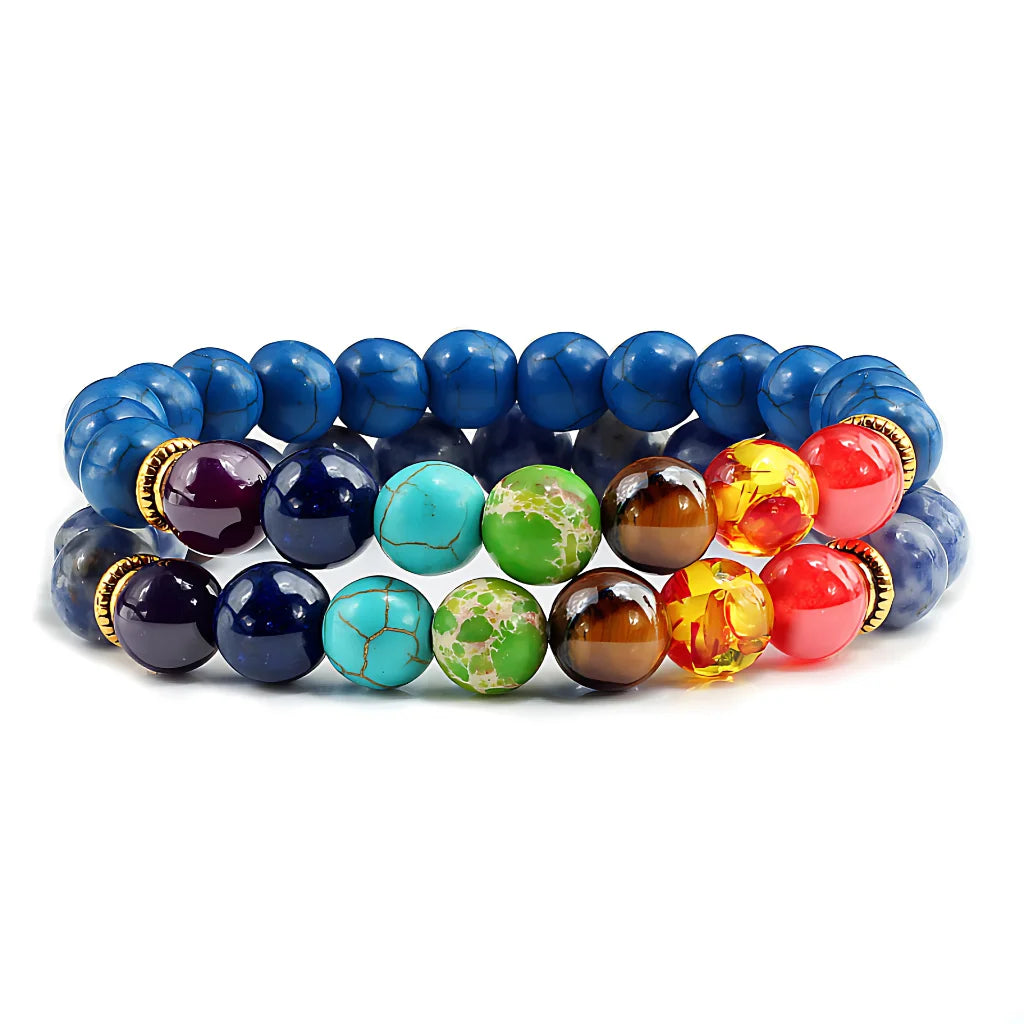 ENERGY ALIGNMENT CHAKRA BEAD BRACELET FOR SPIRITUAL BALANCE - Blue - Bracelet