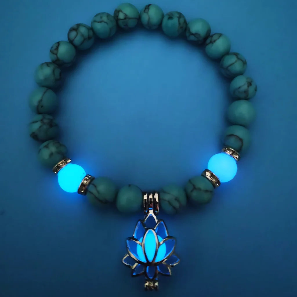 ENERGY LUMINOUS LOTUS YOGA GEMSTONE BRACELET WITH CHARM - Style A - Bracelet