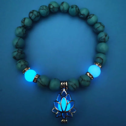 ENERGY LUMINOUS LOTUS YOGA GEMSTONE BRACELET WITH CHARM - Style A - Bracelet