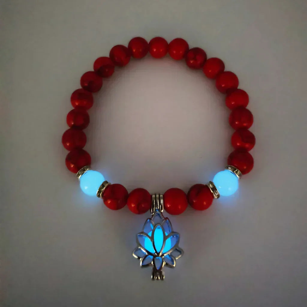 ENERGY LUMINOUS LOTUS YOGA GEMSTONE BRACELET WITH CHARM - Style C - Bracelet