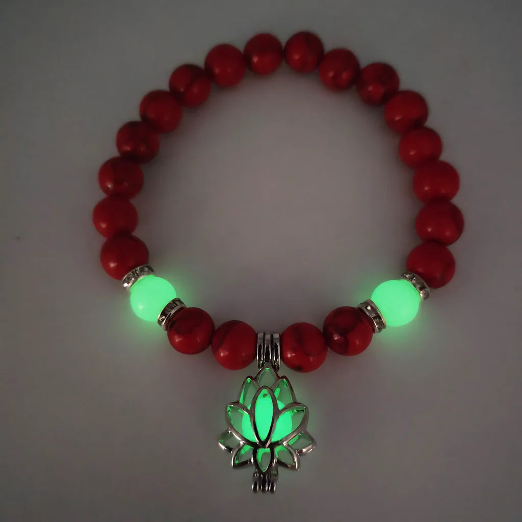 ENERGY LUMINOUS LOTUS YOGA GEMSTONE BRACELET WITH CHARM - Style D - Bracelet