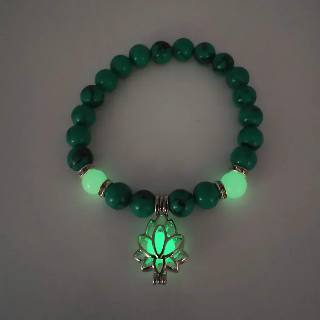 ENERGY LUMINOUS LOTUS YOGA GEMSTONE BRACELET WITH CHARM - Style F - Bracelet