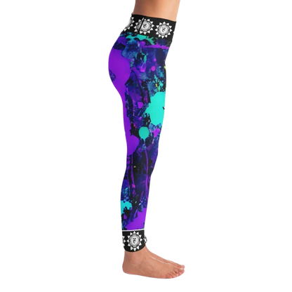 EXPLORE VIBRANT ENERGY WITH NEON PAINT SPLASH FEMALE YOGA PANTS - Yoga Leggings - AOP