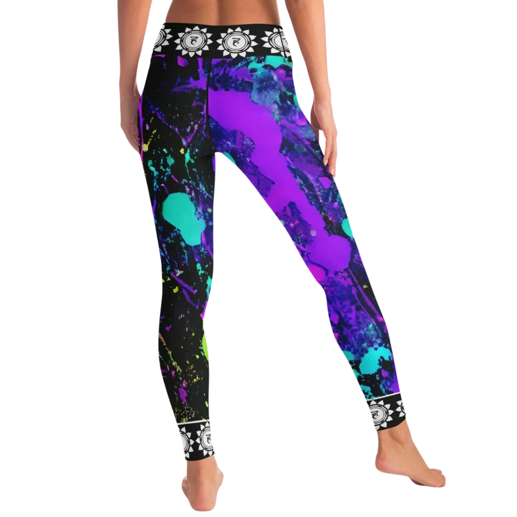 EXPLORE VIBRANT ENERGY WITH NEON PAINT SPLASH FEMALE YOGA PANTS - Yoga Leggings - AOP