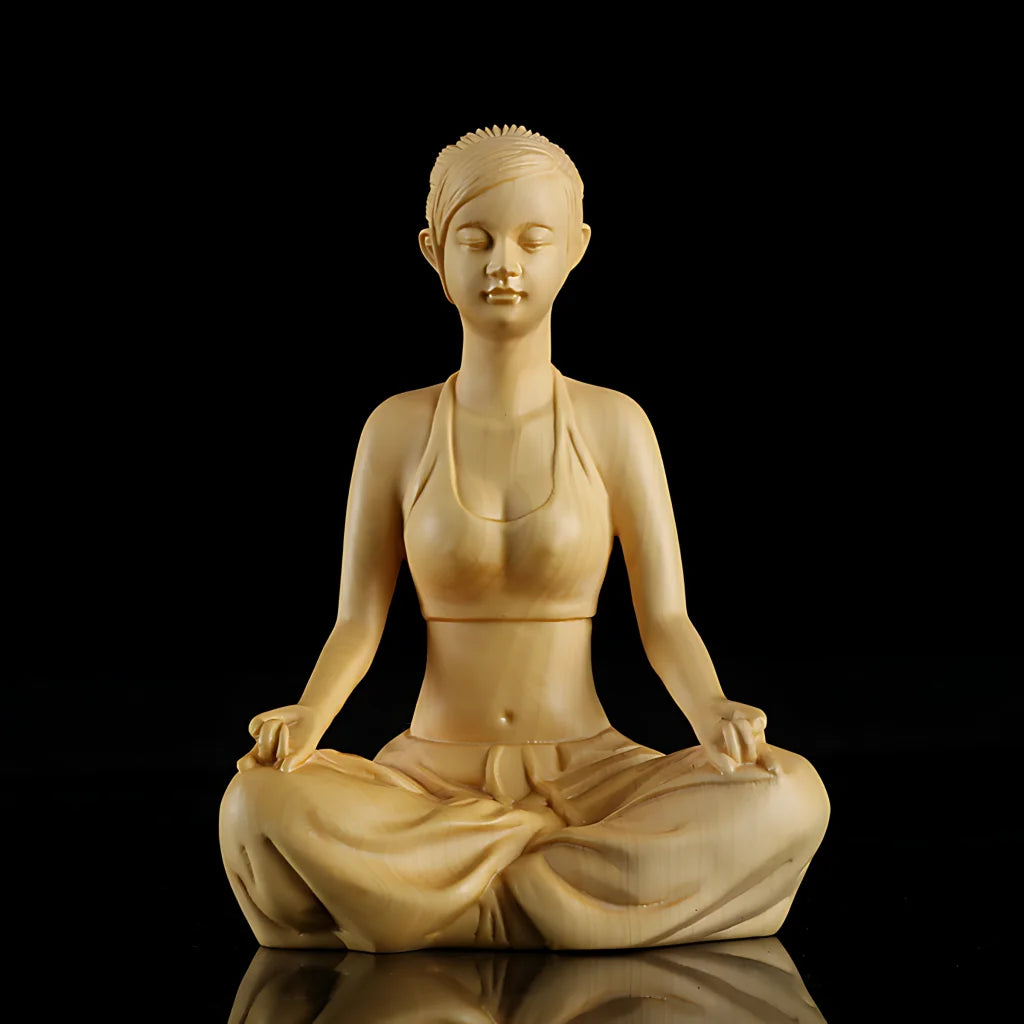 EXQUISITE BOXWOOD CARVING YOGA HOME DECOR - Mood Yoga