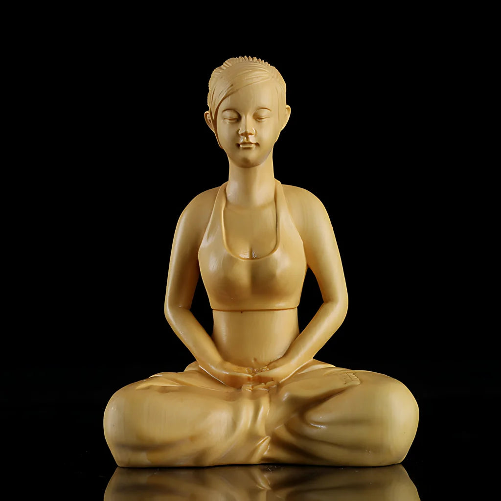 EXQUISITE BOXWOOD CARVING YOGA HOME DECOR - Tantra Yoga