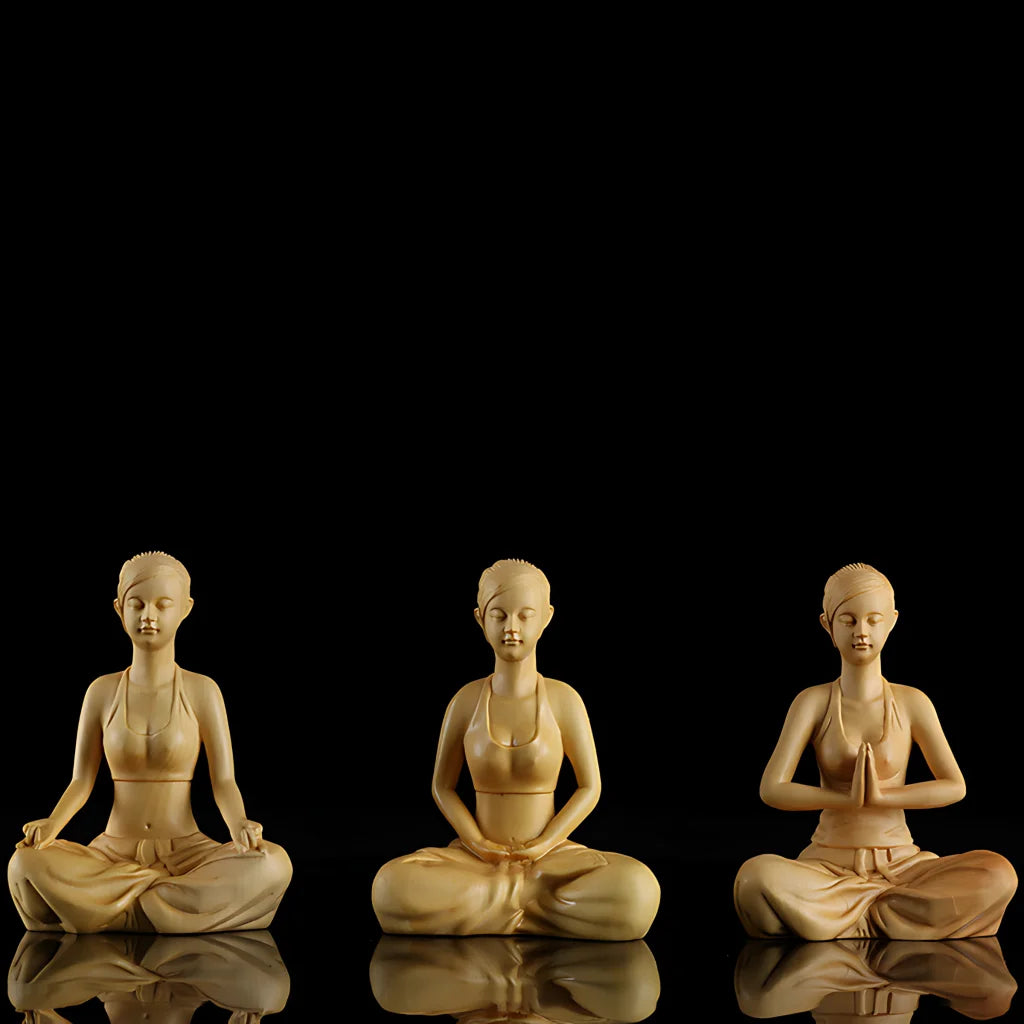 EXQUISITE BOXWOOD YOGA FIGURINES FOR MODERN SPACES - yoga