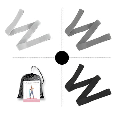 Fabric Resistance Band Set For Yoga And Toning - Black Grey - Yoga Resistance Band