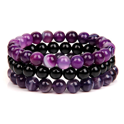 FASHION YOGA BEAD BRACELETS STACKABLE SET FOR WOMEN - D - Bracelet