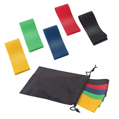 Five Level Resistance Band Set For All Fitness Levels - Black / Bag - Yoga Resistance Band